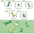 thumbnail image 4 of 1 Box 50 Pcs 5 Styles Alloy Enamel Pendants Green Dinosaur Charms Light Gold Enamel Dangle Pendants for DIY Necklaces Bracelets Jewelry Making, 4 of 5