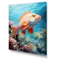 thumbnail image 2 of Designart "Aquarelle Serenade Of Subaquatic Fish" Coastal Coral Under Water Canvas Art Print, 2 of 7