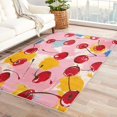 thumbnail image 1 of Cherry Area Rug for Bedroom - 5x7 Rug, Preppy Pink Soft Non Silp Machine Washable Rugs, Fruit Girls Low Pile Large Floor Carpet for Living Room Dining Room College Dorm, 1 of 7
