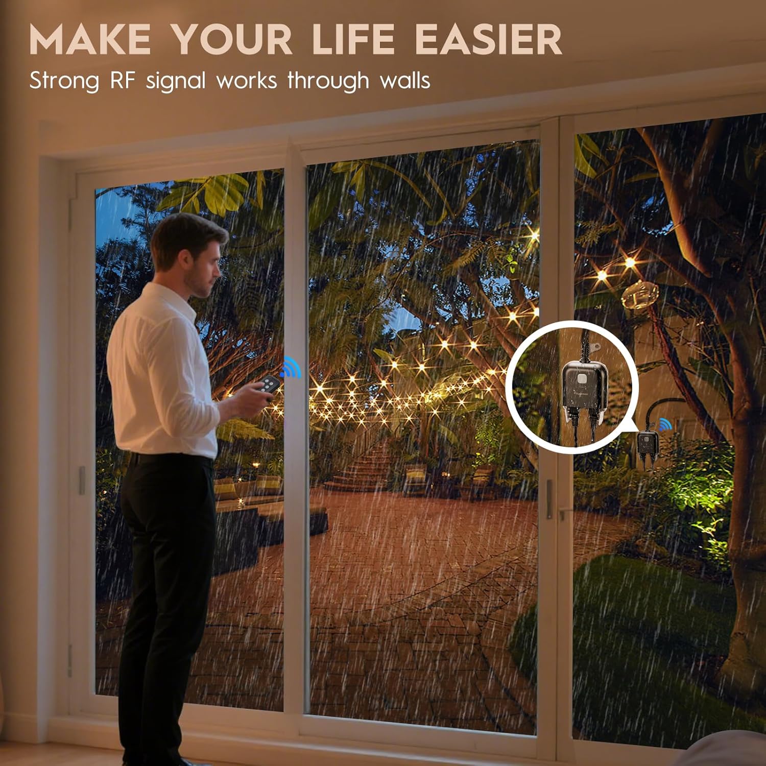 Syantek Wireless Remote Control Outdoor Outlet, 15A photo 3