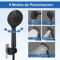 thumbnail image 3 of Regaderas para Baño con Brazo Extensible, 10" Cabeza de Ducha con Shower Head de Mano, [No Requiere Perforación], Regadera de Telefono para Baño de Alta Presion, con Accesorios (Negro), 3 of 7