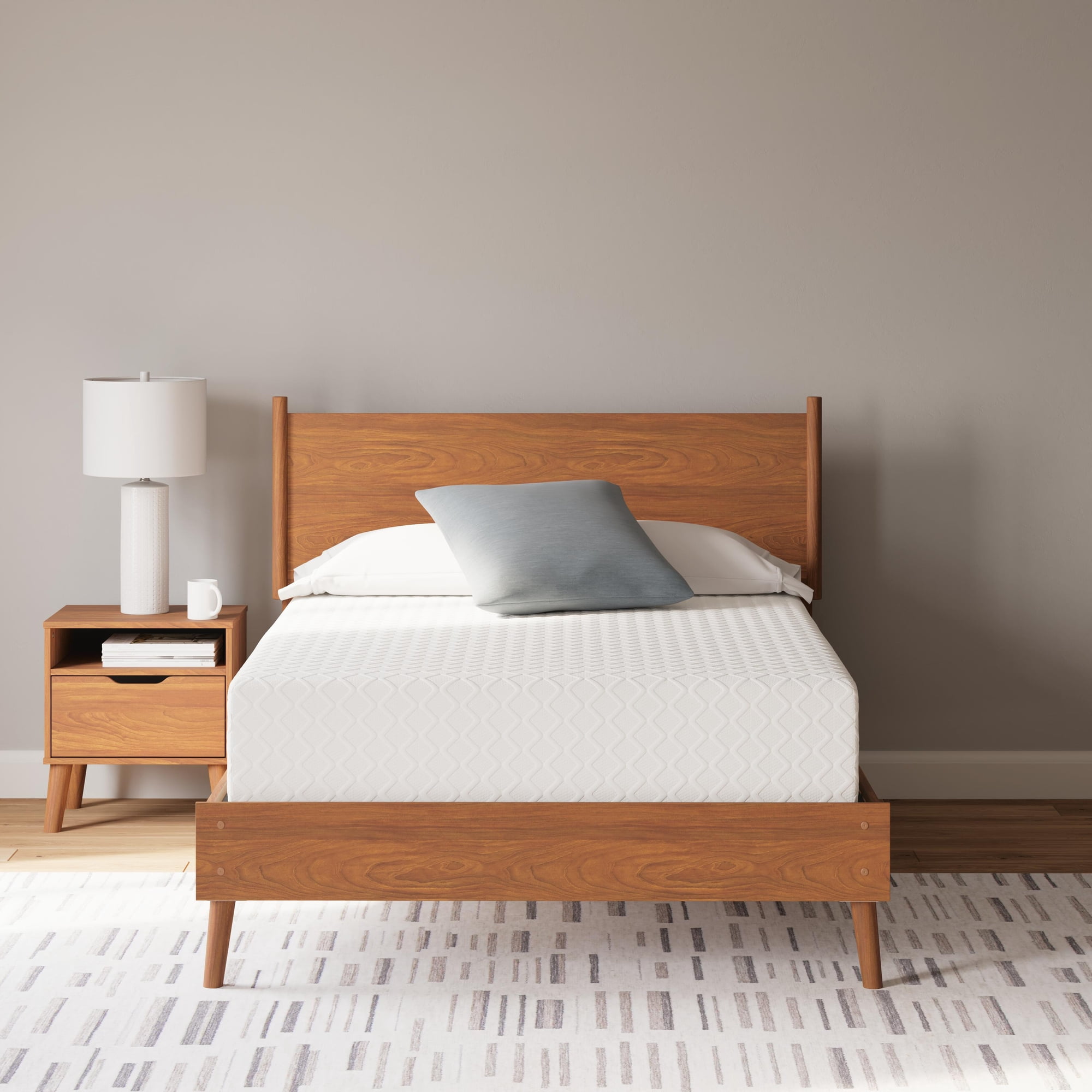 Signature Design by Ashley 12 Inch Chime Medium Firm Charcoal Gel & Green Tea Infused Memory Foam Full Mattress for Pressure Relief