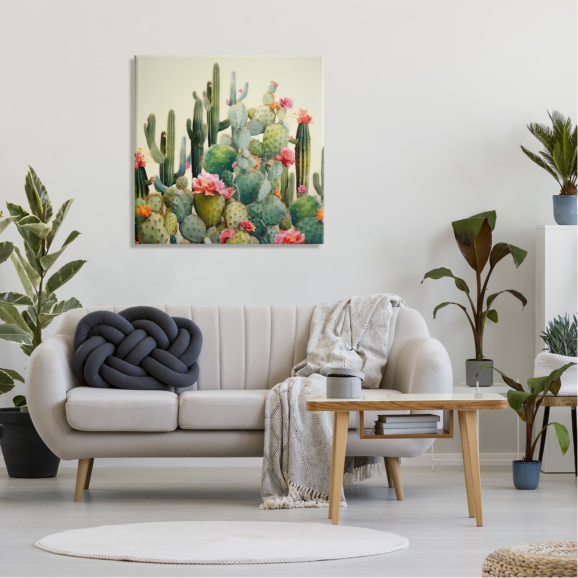 Stupell Industries Prickly Cactus Blooms Botanical & Floral Painting Gallery Wrapped Canvas Art Print Wall Art, 30 x 30