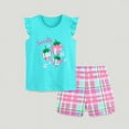 thumbnail image 2 of Toddler Girl Summer Outdoor 6-7 Years Summer Clothes for Girls Sleeveless T Shirt and Shorts Loungewear Cartoon T Shirt and Short Pants 4th of July Ice Cream Clothes Fashion Outfit, 2 of 6