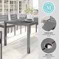 thumbnail image 4 of Martha Stewart 62" Indoor-Outdoor Patio Table with Gray Brushed Woodgrain Aluminum Finish, 4 of 11