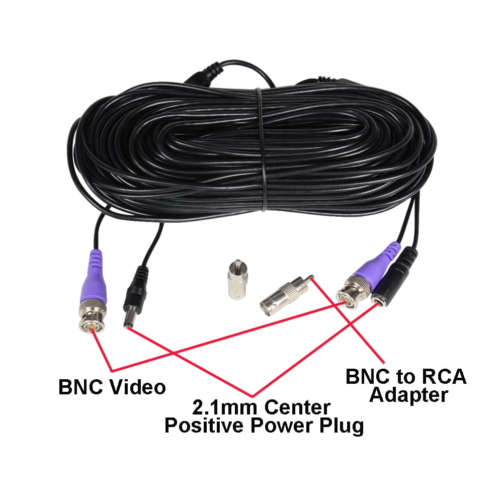 VideoSecu 8x 100ft Feet CCTV DVR BNC RCA Cables Security Camera Video Power Wires Cords w/ bonus BNC RCA Connectors b2u
