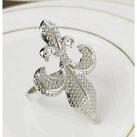 

Fennco Styles Classic Fleur De Lis Metal Napkin Rings Set of 4