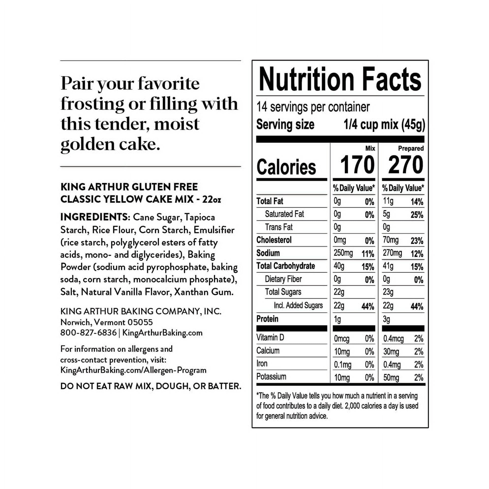 King Arthur Baking Company, Non-GMO Project Verified, Certified Gluten-Free Classic Yellow Cake Mix, 22 oz Box