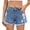 Blue, variant on WAYUTE Shorts for Women Denim Shorts Summer High Rise Ripped Stretchy Jean Shorts Distressed Hem Casual Short Jeans