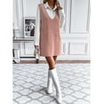 thumbnail image 3 of xxxiticat Women's Long Sweater Vest Overall Dress Oversized V Neck Sleeveless Spring Knit Shirt Short Dress(PI,M), 3 of 4