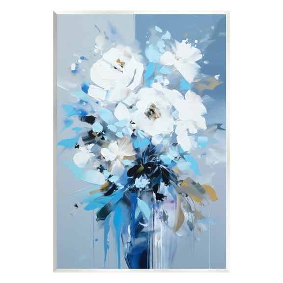 Stupell Industries Flower with Modern Drip Botanical & Floral Painting Unframed Art Print Wall Art, 10 x 15