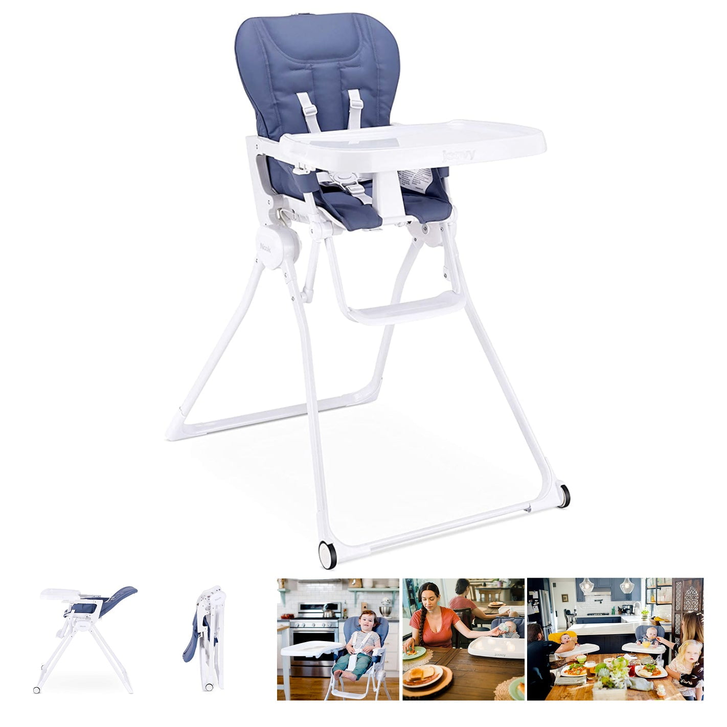 Joovy Nook High Chair Foldable Baby Dining for Kids with Removable Tray