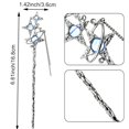 thumbnail image 2 of 5PCS Star Moon Hair Sticks for Buns Long Hair Chinese Hanfu Asian Vintage Hair Chopsticks Metal Silver Hair Bun Updo Holders Long Hairpins for Women Girls, 2 of 14