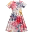 thumbnail image 5 of QingYiHua 4-14 Years Girls Summer Dresses Short Sleeve Casual Dress Kids Cute Fashion Print A Line Dress Big Girls Flowy Beach Sundress Flash&nbsp;Deals, 5 of 5