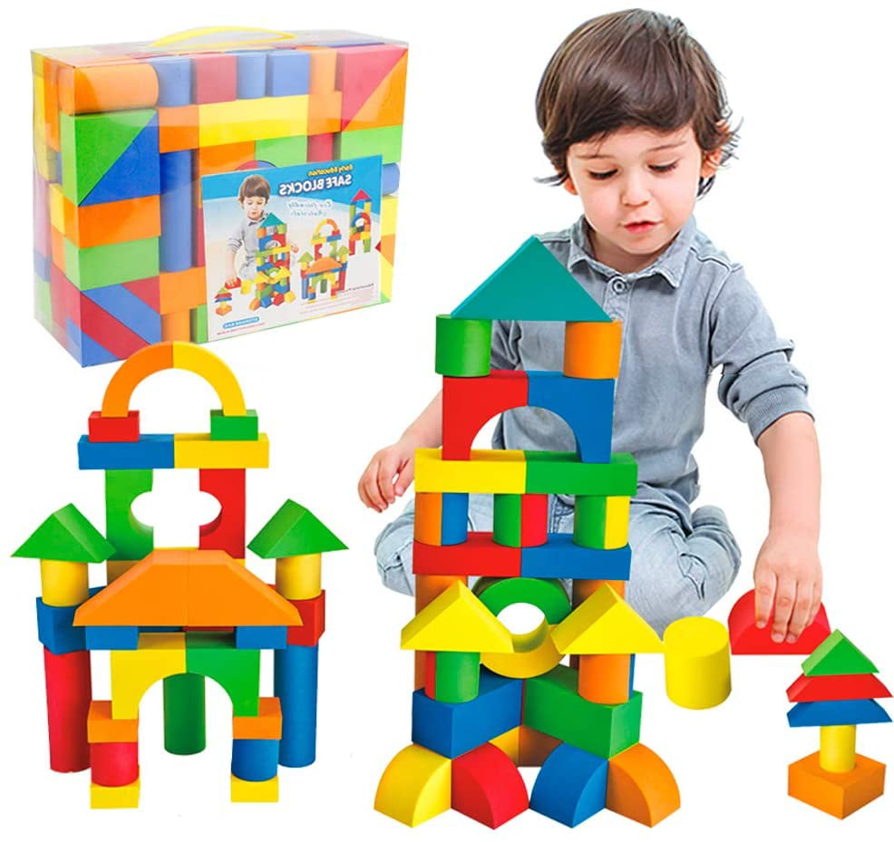 Ottoy 137 PCS Foam Blocks for Toddlers, Soft Stacking Building Block Toys  Set for Kids, Boys and Girls