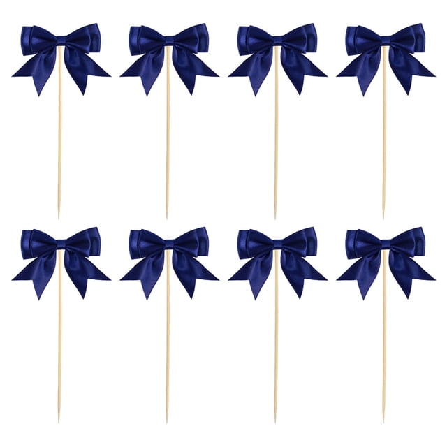 Ohufall Elegant Bow Cupcake Picks For Engagement Parties And Birthdays Romantic Valentines Day Decorations For Tables