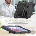thumbnail image 3 of ELEHOLD for Samsung Galaxy Tab A7 Lite SM-T220/SM-T225 Ragged Case, Soft Silicone Hard PC Shoulder Strap Built-Kickstand Anti-Drop Shockproof Heavy Duty Protective Cover Case,Black, 3 of 6