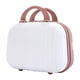 thumbnail image 1 of Estuche de viaje para maquillaje, estuche rígido para organizar cosméticos, pequeño, portátil, para tren de maquillaje, equipaje de mano con correa elástica, mini maleta de ABS, 1 of 5