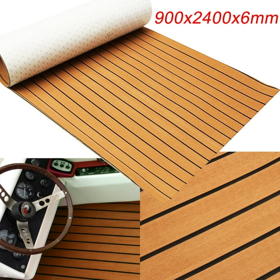 0.2inch Thickness Marine Yacht Flooring Synthetic Teak EVA Foam Floor Carpet Boat Decking Sheet Anti-Slip Self-Adhesive Mat