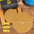 thumbnail image 2 of Dura-Gold Premium 6" Gold PSA Sanding Discs - 1000 Grit (Box of 24) - Self Adhesive Stickyback Sandpaper for DA Sander, Finishing Fine Cut Abrasive - Sand Auto Car Paint, Woodworking Wood, Metal, 2 of 7