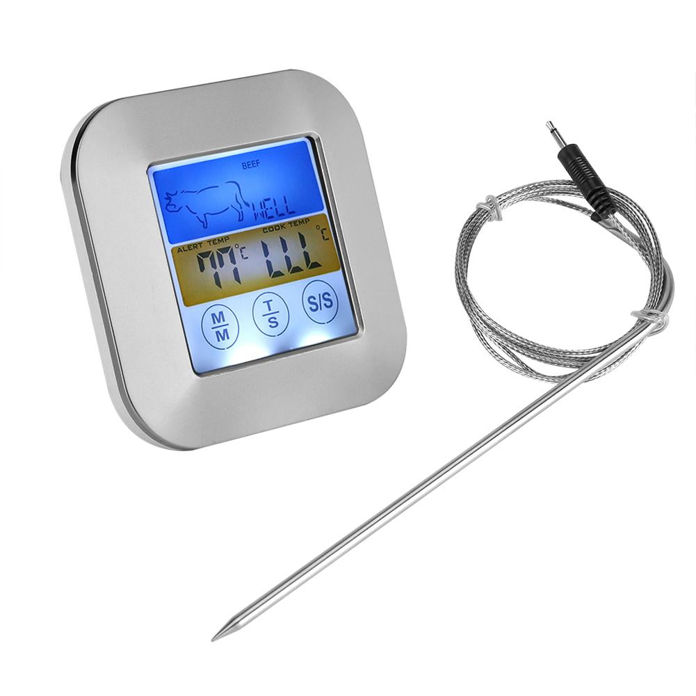 Touchscreen Digital Meat Thermometer//Timer for Grilling,Oven,BBQ,Kitchen Cooking
