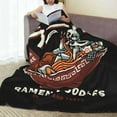 thumbnail image 6 of Ramen Noodles Blanket 80''''x60'''' Skull Relax in a Bowl of Ramen Funny Food Decor Ramen Lover Gifts Soft Cozy Flannel for Couch Sofa All Season for Adults Kids Birthday Christmas Decorations Black, 6 of 6