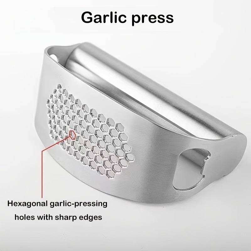 Stainless steel garlic press household manual garlic garlic press garlic press ring design garlic press 1pc