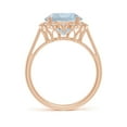 thumbnail image 2 of ANGARA Natural 3.2 ct Aquamarine Scalloped Halo Ring in 14K Rose Gold for Women (Size-10mm) | March Birthstone, Birthday, Anniversary, Jewelry Gift for Women | Natural Aquamarine Ring, 2 of 9