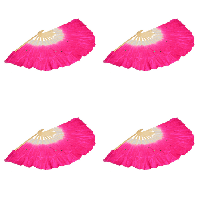 Abanico Plegable China para Danza Del Vientre Velos Disfraz Abanicos Mujer (rosa)