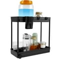 thumbnail image 2 of Under Sink Organizer 2 Tier Cabinet Organizer Rack with 4 Hooks and Hanging Cup Space Saving Storage Shelf Multi-Purpose Under Sink Storage Rack with Wheels for Bathroom Kitchen Counterto, 2 of 6