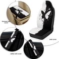 thumbnail image 6 of Xoenoiee Butterfly Music Note Pattern 5pcs Car Accessories Full Set with Car Front Seat Covers, Auto Seat Belt Cover Pad, Car Armrest Cover Pad, PU Leather Car Interior Accessories Decor, 6 of 7