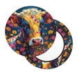 thumbnail image 3 of Round Bar Stool Seat Covers, Colorful Daisy Sunflower Cow Elastic Round Chair Cover Stool Seat Slipcover Bar Stool Cushions Round Pad for 12-14 inch, 3 of 7