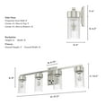 thumbnail image 5 of Hunter - Gatz 4-light Brushed Nickel, Medium Size Vanity Light, Dimmable, Modern Style, for Bedrooms, Kitchens, Dining, Living Rooms - 19687, 5 of 6