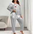 thumbnail image 2 of Dreluolixuan Christmas Cozy Loungewear Long Sleeve Soft Top Elastic Waist Pants Snowflake Winter His and Hers Nightwear, 2 of 4