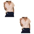 thumbnail image 4 of sweethay Camisa de mujer Blusa con cuello en V con bolsillo Playa Vacaciones Verano Ropa Type2 NO2, 4 of 6