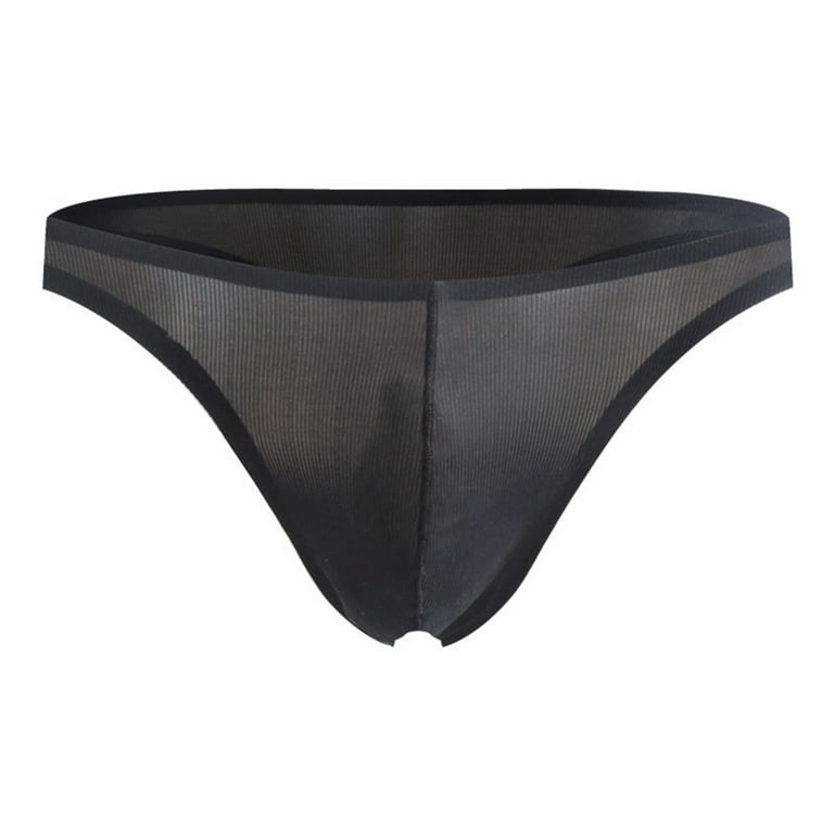 zuwimk Mens Underwear,Men's Briefs Soft Bikini Underwear Black,S