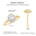 thumbnail image 5 of Rosec Jewels Certified Moissanite Halo Engagement Ring 1 Carat - 6 mm Round Moissanite Ring - D-VS1 Quality, 10K Yellow Gold, US 13.00, 5 of 6