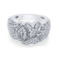 thumbnail image 3 of 1.18 CT Round Cut Simulated White Diamond Art Deco Wedding Ring 14K White Gold Plated 925 Sterling Silver (Color: White, Clarity: VVS1-VVS2, 1.18 Cttw) -6.5, 3 of 8