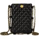 thumbnail image 1 of Monedero acolchado pequeño para teléfono celular para mujer, lindo bolso cruzado para teléfono móvil, bolso de viaje, color negro oso de fresa Electrónica, 1 of 5