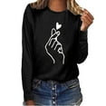 thumbnail image 2 of Blusa de manga larga con cuello redondo suelta informal estampada para mujer Fridja  hj1553, 2 of 5