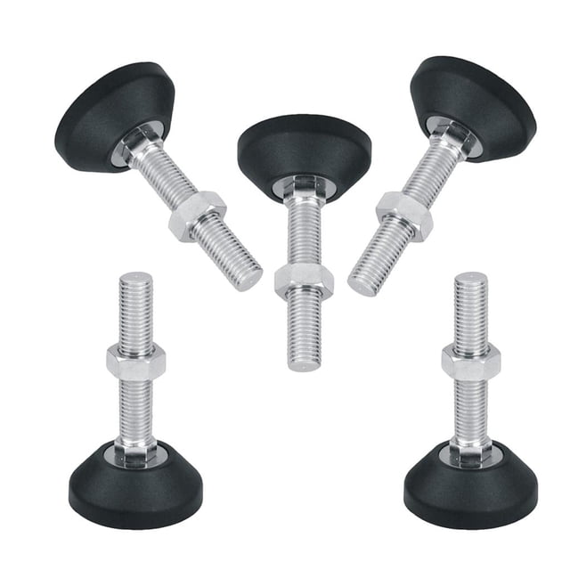 5 piezas de pies niveladores ajustables con rosca deslizante , Negro, x150 D60 M12x150 D60