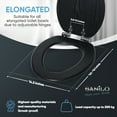 thumbnail image 4 of Sanilo Soft Close Toilet Seat ELONGATED, Quiet and Slow Close Lid and Seat, Strong Bumpers and Hinges, Black Wood, 4 of 7