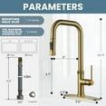 thumbnail image 5 of WOWOW Single Handle Pull Down Sprayer Kitchen Faucet in Gold with Deck Plate, 5 of 5