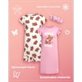 thumbnail image 2 of dELiA*s Girls Nightgowns Ruffle Trim Short Sleeve Pajama Sleep Dress with Hair Scrunchie 2 Pack, 2 of 7