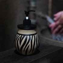 Retro  Soap Dispenser with Rust Proof Pump, Refillable Liquid Hand Lotion Bottle for Bathroom, Bedroom and Kitchen ,Checkerboard Decor