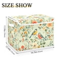 thumbnail image 5 of Yayeee Collapsible Cube Storage Bin with Lid Fabric Closet Decorative Basket with Handles, Green Floral Pattern, 5 of 7