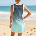 thumbnail image 4 of UDAUDU Women's Summer 2 Piece Outfits Gradient Boho Sleeveless Crew Neck Pullover Tops Lounge Set Tracksuit Casual Shorts Matching Sets with Pocket Cyan 2XL, 4 of 6