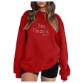 thumbnail image 3 of RQYYD Yes, I'm Cold Me 24:7 Oversized Crewneck Sweatshirts for Women Long Sleeve Casual Pullover Tops Loose Letter Print Shirt Red M, 3 of 5