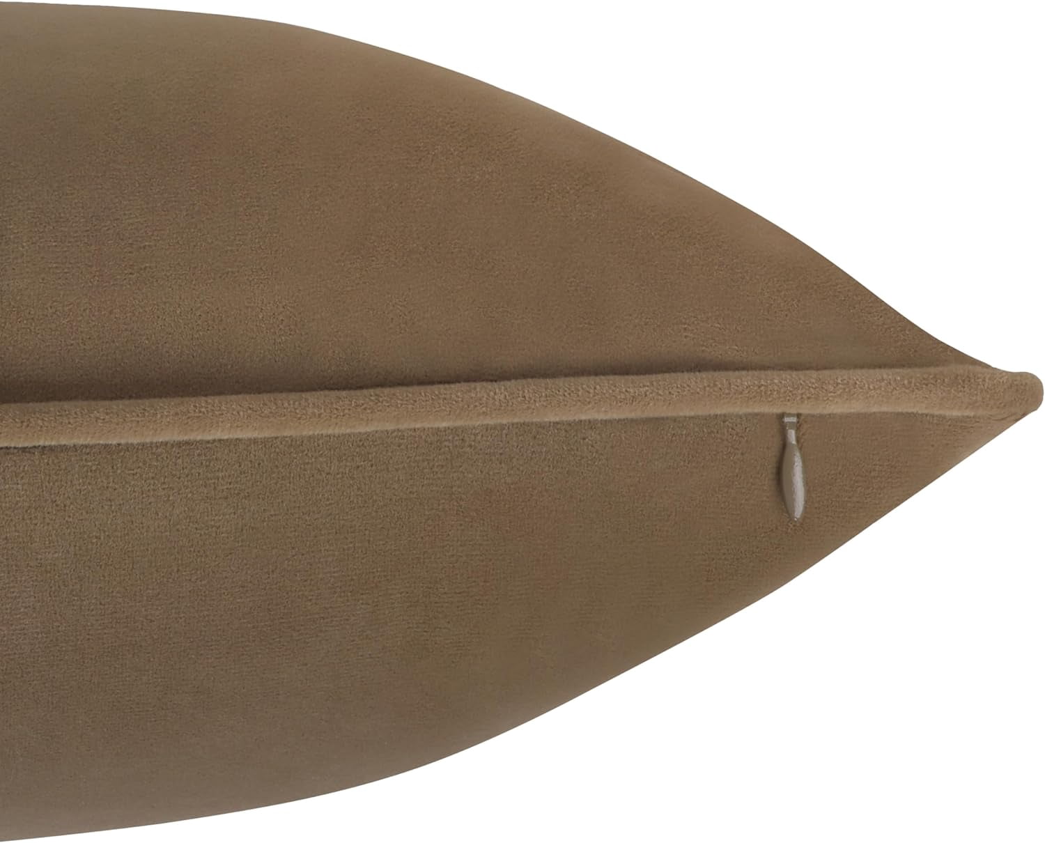 A1HC Set of 2 Luxurious Soft Velvet Throw Pillow Covers Only, 12"x20", Cocoa, Decorative Cushion Covers with Hidden YKK Zipper for Sofa or Bed