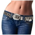 thumbnail image 2 of Women Bling Leather Belts For Jeans Pants With Fashion Silver Buckle, 2 of 3